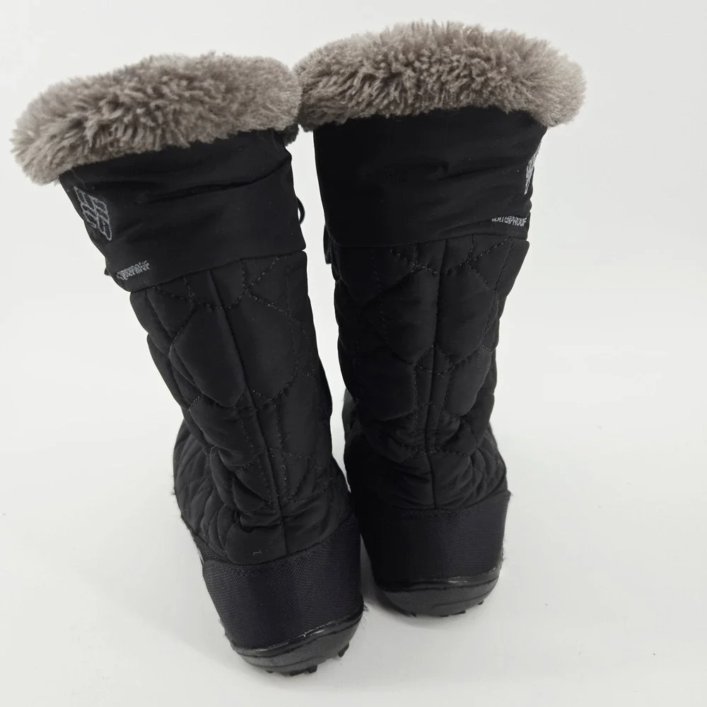 Columbia Boots‎ Womens 6 Black Quilted Mid Calf Faux Fur Winter Snow Omni-Grip